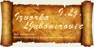 Izvorka LJubomirović vizit kartica